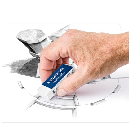 STAEDTLER Mars Plastic Vinyl Erasers (2-Pack), White Erasers for Clean & Precise Results - Latex-Free, Minimal Crumbling, Made in Germany - style: 2 Pack