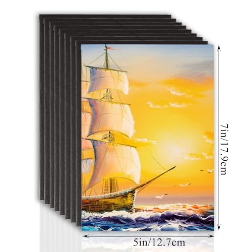 24PCS Black Canvas for Painting 5x7 Inch Canvases Panels Cotton Canvas Boards Stretched Canvases for Painting, Drawing & Art Supplies - size: 5x7 Inch