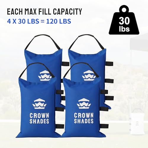 CROWN SHADES Sand Bags for Canopy Legs, 120 LBS, Blue (Unfilled) - color: Blue, size: 120lbs
