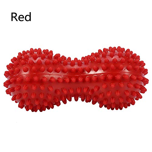 Agatige Double Peanut Massage Lacrosse Ball, Spiky Therapy Ball for Leg Back Shoulder Muscle Release Relief Deep Tissue Massage Yoga Ball for Yoga, Pilates, Tennis(#1 Red) - color: #1