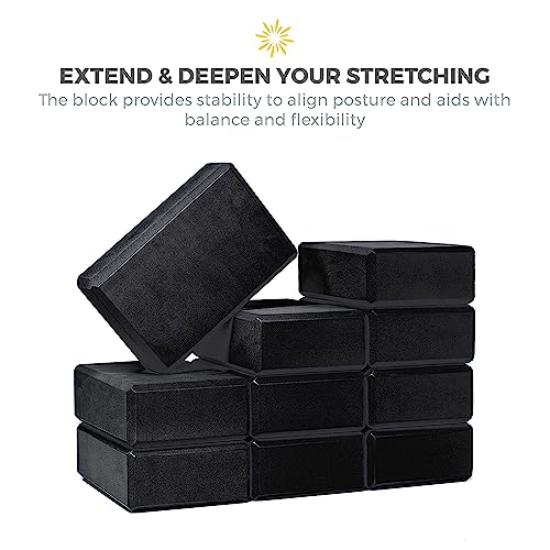 3in Yoga Blocks Bulk, 10 Pack, 3x6x9in - color: Black