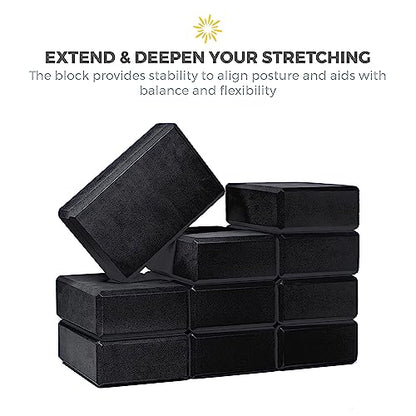 3in Yoga Blocks Bulk, 10 Pack, 3x6x9in - color: Black