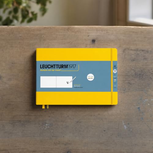 Leuchtturm1917 - Medium Landscape Hardcover Sketchbook (Lemon) - 112 Pages of 150g/m² Paper - color: Lemon, size: Medium Landscape (A5)