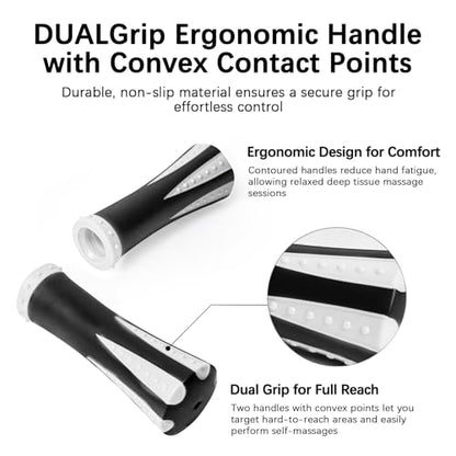 Muscle Roller Massage Roller Stick- Deep Tissue Fascia Blaster for Myofascial Pain Relief, Lymphatic Drainage & Body Sculpting, Handheld Physical Therapy & Recovery Tool (White Black) - color: White Black