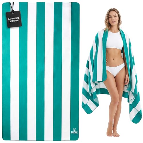 Wise Owl Outfitters Microfiber Beach Towel (7x4 ft) – Extra Large 84"x48", Quick Dry, Lightweight and Sand Free for Adults at the Beach, Pool, Gym, Yoga, or for Travel and Outdoor Use - color: Green
