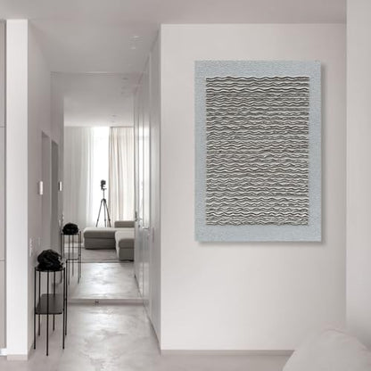 NANKAI Art White Texture Abstract Art Oil Painting Modern Minimalism Art Home Office Wall Deco Art 40x28 inches - color: NKHB238