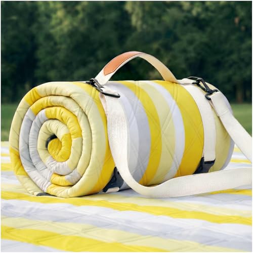 RYCHIC Waterproof Beach Blanket Picnic Outdoor Camping Mat Rug Women Coworker Work Besties Cool Funny Gifts Colleague Manager Supervisor Boss Executive Assistant Farewell Leaving Holiday Appreciation - color: Multi Yellow