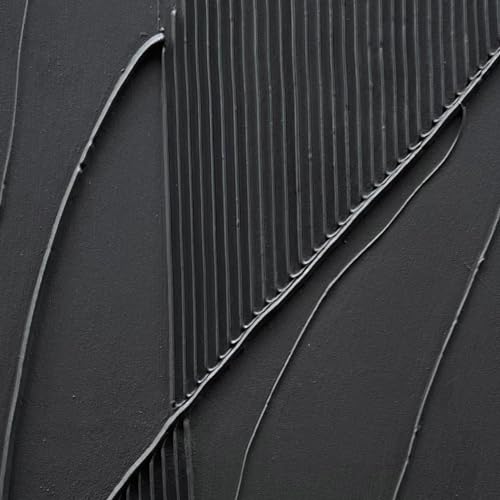 NANKAI Art Hand-Painted Modern Minimalist Abstract Art Black Texture Oil Painting Large Home Wall Art Deco Oil Painting 45x30 inches - color: Nkhb179