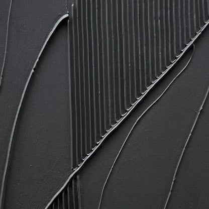NANKAI Art Hand-Painted Modern Minimalist Abstract Art Black Texture Oil Painting Large Home Wall Art Deco Oil Painting 45x30 inches - color: Nkhb179