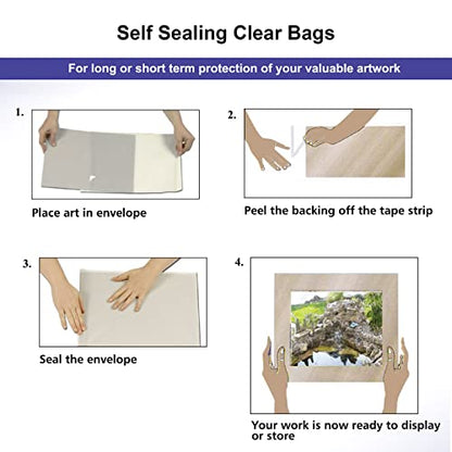 25 Pack Acid Free Crystal Sealed Clear Bags for 5x7 Art Prints, Photos | 1.496mil (Single Side), 5 1/2 Inches by 7 5/9 Inches - size: 5 inch x 7 inch