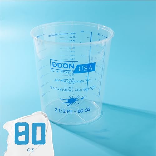 80 Oz Paint Mixing Cups - Pack of 100 Disposable Measuring Cups - Epoxy Mixing Cups Use for Painting, Resin Mixing Cups, Paint Cups for Painting, Epoxy, Art, Graduated Liquid Mixing Ratios on Side - style: 100