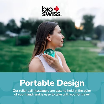 BioSwiss Roller Ball Massager, Handheld Full Body Massage Tool for Back, Legs, and Muscles - style: Ball Massager