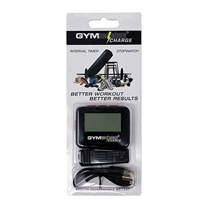 Gymboss Charge Interval Timer and Stopwatch & Watchstrap - Bundle - color: Black / Red