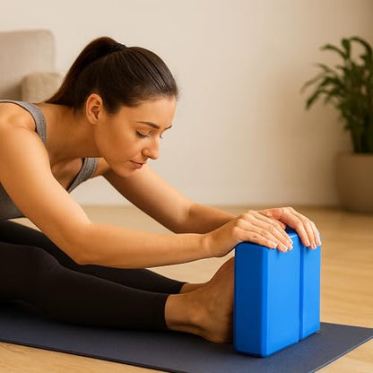 Yoga Blocks 2 Pack | Stretch Straps with Loops | Knee Cushions for Kneeling 2 Packs | Pilates Starter Kit for Women,Pilates Equipment Set, Home Workout Equipment for Women