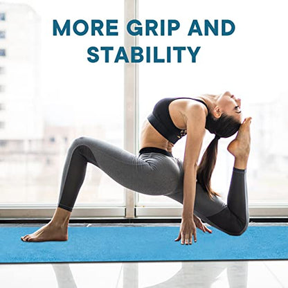 Yoga Towels, Non Slip Hot Yoga Mat Towel with Grip Dots,Super-Absorbent Soft Microfiber Yoga Blanket for Pilates, Fitness and Workout 72inch x 24inch - color: Blue