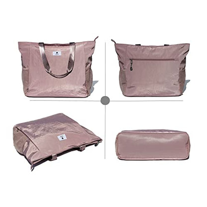 ESVAN Yoga Mat Bag Yoga Tote Carrier Shoulder Bag Carryall Tote for Office,Yoga,Pilates,Travel,Beach and Gym - color: B Pinkish Purple
