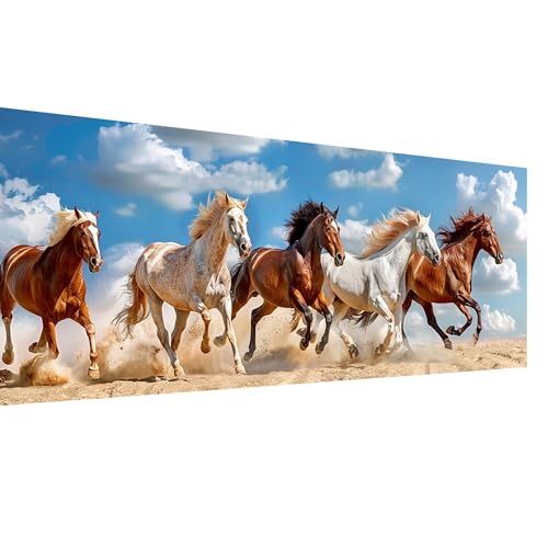 SKRYUIE 5D Large Diamond Painting Kits Horse - DIY Diamond Art Kits for Adults Animal, Full Round Drill - Crystal Embroidery Cross Stitch - Craft for Wall & Office Decor - 12x30 inch / 30x80 cm C15 - color: colorful-6