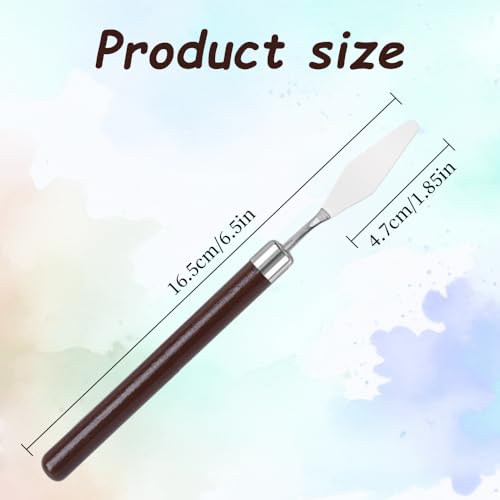 Palette Knife, Stainless Steel Painting Knife with Wood Handle, Metal Artist Knife for Oil, Canvas, Acrylic Painting, Flexible Spatula Pallet Knife for Color Mixing,Spreading 02 - color: Palette Knife 02