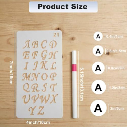 30 Pcs Letter Stencils for Painting, 4x7 Inch Number Symbol Craft Stencils | Reusable, Flexible Plastic Drawing Templates, Spray Paint Stencils for Graffiti, Journaling, Scrapbook Greeting Card Making - color: Letter and Number