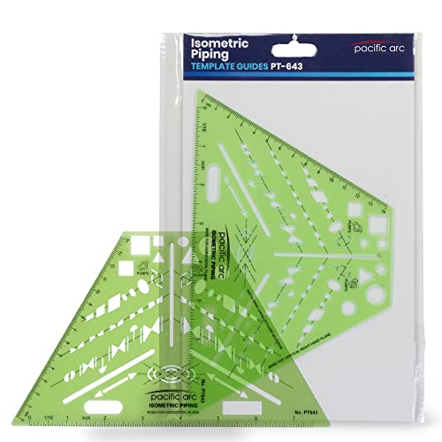 2 Pack - Pacific Arc Professional Plumbing Elevation Template Guide - style: Isometric Piping - 2 Pack