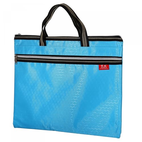 PATIKIL Waterproof Zipper File Bag, Documents Books Tools Storage Zip Pouch for Office Travel, Light Blue - color: Light Blue