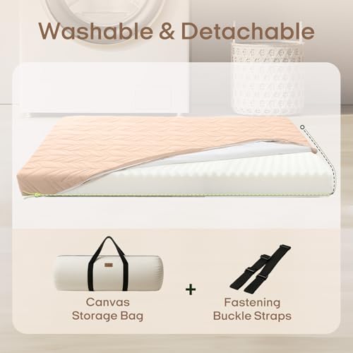 ZonLi Japanese Floor Mattress Futon Mattress Full Size 6 Inch Thick - color: Coffee, size: Full (75"L x 54"W x 6"Th)