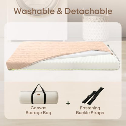 ZonLi Japanese Floor Mattress Futon Mattress Full Size 6 Inch Thick - color: Coffee, size: Full (75"L x 54"W x 6"Th)