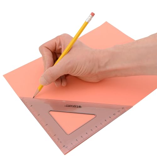 Westcott Triangular Scale Ruler Set, 30/60- and 45/90-Degrees, Back-to-School, School Supplies, Classroom Supplies, 2-Pack