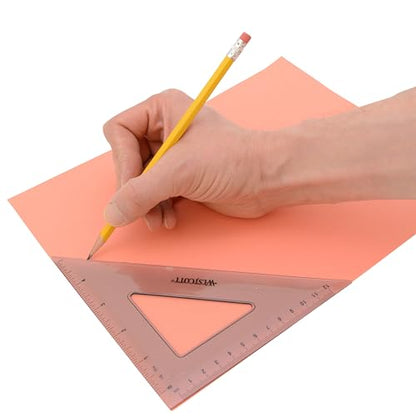 Westcott Triangular Scale Ruler Set, 30/60- and 45/90-Degrees, Back-to-School, School Supplies, Classroom Supplies, 2-Pack