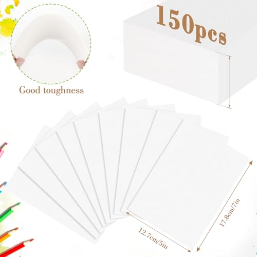 150PCS 5x7 Watercolor Paper Bulk, 140lb/300g Cold Press Thick Water Color Paper Pad for Child Adult, White Art Paper for Drawing Painting Markers Gouache, Textured Cotton Paper Sheets - color: White-150pcs, size: 5x7