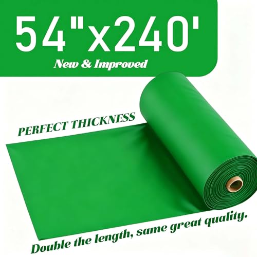 Disposable Green Plastic Table Cover Roll 54in X 240ft - Heavy Duty Waterproof Tablecloth with Easy Slide Cutter for Camping, Picnics & Garden Parties - color: Green, size: 2880" x 54" (Rectangular)