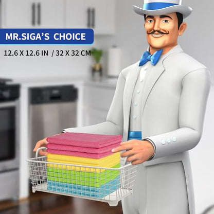 MR.SIGA Microfiber Cleaning Cloths, Streak Free Microfiber Towels, 12 Pack - color: Assorted