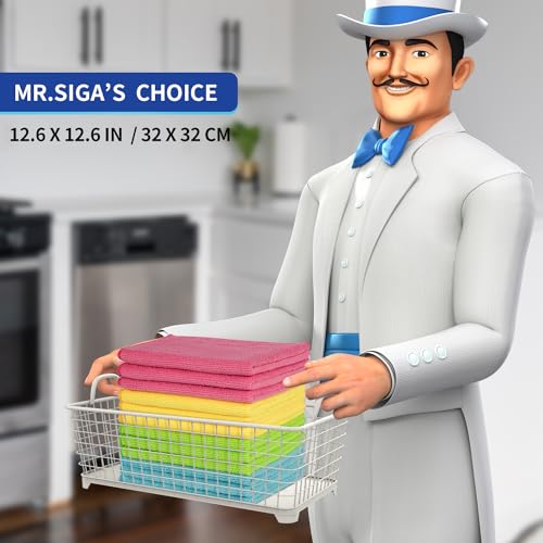 MR.SIGA Microfiber Cleaning Cloths, Streak Free Microfiber Towels, 12 Pack - color: Assorted
