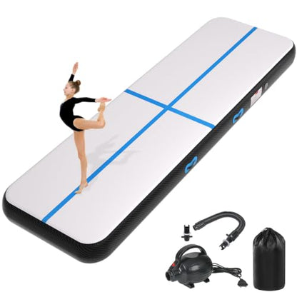 Inflatable Air Gymnastics Tumbling Mat 6ft 10ft 13ft 16ft 20ft - color: Blue Black, size: 10ft*3.3ft*4in(3*1*0.1m)