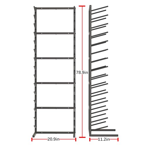 GIOTORENT Wall Mount Blueprint Storage Rack,15-Tier Heavy Duty Blueprint Holder for Construction Plan, Posters,Vinyl Rolls, Art Prints, Max 30lb/Arm, Easy Mount for Home, Office(Matte Black) - style: 15Tier-Wall Mount - Black