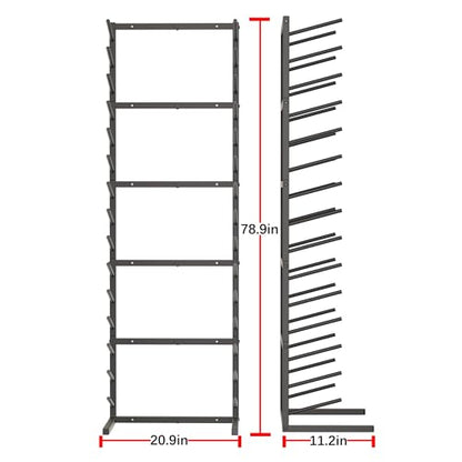 GIOTORENT Wall Mount Blueprint Storage Rack,15-Tier Heavy Duty Blueprint Holder for Construction Plan, Posters,Vinyl Rolls, Art Prints, Max 30lb/Arm, Easy Mount for Home, Office(Matte Black) - style: 15Tier-Wall Mount - Black