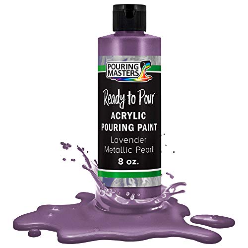 Pouring Masters Lavender Metallic Pearl Ready to Pour Acrylic Pouring Paint - Premium 8-Ounce Pre-Mixed Fluid Acrylic Paint - Fluid Art Supplies for Canvas, Wood, Paper, Tile & Rocks - color: Lavender Metallic Pearl, size: 8 Fl Oz (Pack of 1)
