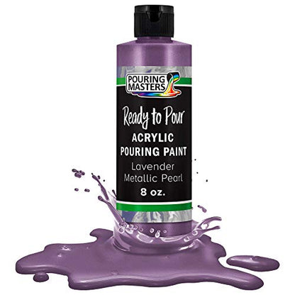 Pouring Masters Lavender Metallic Pearl Ready to Pour Acrylic Pouring Paint - Premium 8-Ounce Pre-Mixed Fluid Acrylic Paint - Fluid Art Supplies for Canvas, Wood, Paper, Tile & Rocks - color: Lavender Metallic Pearl, size: 8 Fl Oz (Pack of 1)