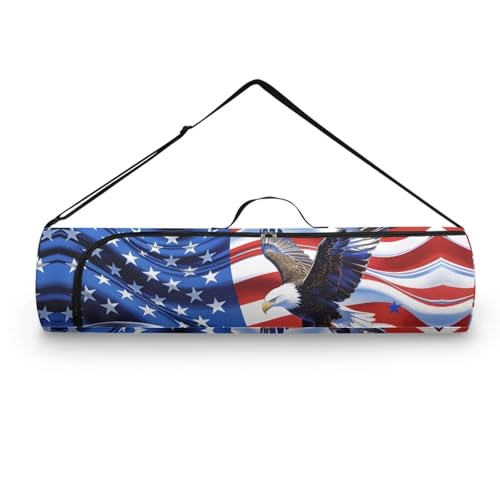 Yoga Mat Bag for Women & Men Full-Zip Yoga Mat Carrier Bag for Class Workout Park with Adjustable Strap - color: American Flag Eagle1