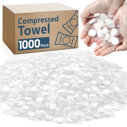 1000 Pcs Compressed Towel, Mini Compressed Towel Tablets, Camping Towel - color: 20cm x 22cm-1000 Pack