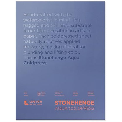 White Medium Weight Block, 140lb, Coldpress, 15 Sheets for Wet and Dry Media (12X16) - size: 12 x 16 inches