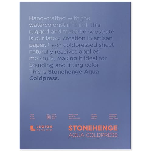 White Medium Weight Block, 140lb, Coldpress, 15 Sheets for Wet and Dry Media (12X16) - size: 12 x 16 inches