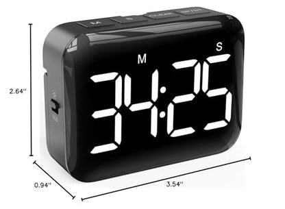 Digital Kitchen Timer, Magnetic Large Display for Cooking & Classroom - color: Dark Black
