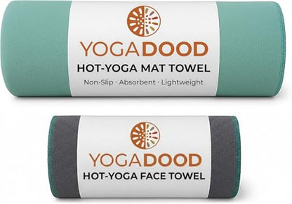 72" x 26.75" Long Hot Yoga Mat Towel Plus Compact Face Towel