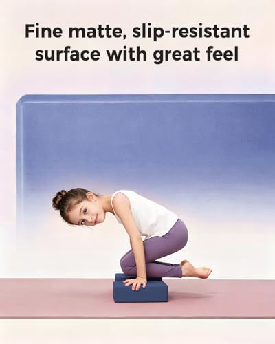 KEEP Yoga Block, High-Density EVA Foam 2 Pack Yoga Block with Non-Slip Textured Surface, Supportive, Lightweight - Ideal for Yoga - color: 2-Pack-Navy Blue