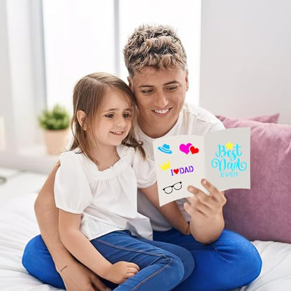 Augshy 56 PCS Happy Mothers Day Fathers Day Stencils, 3 Inch for Painting | Reusable, Happy Mothers Day Stencil, Fathers Day Painting, Scrapbooking Drawing, Wall Floor Decor, DIY Rock Painting - style: Father's/Mother's Day