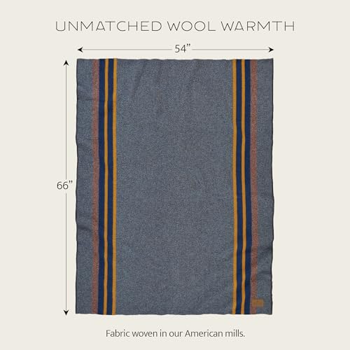 Pendleton Yakima Throw 54" x 66", Wool Cotton | Durable Wool Throw for Home and Travel - Mineral Umber - color: Mineral Umber
