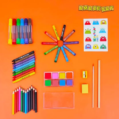 AmazeCat 59-Pack Deluxe Drawing Art Set,Art Supplies, Crafts Drawing Painting Kits Christmas Birthday Gifts for Teens Girls Boys Kids Adults Artists - color: Blue