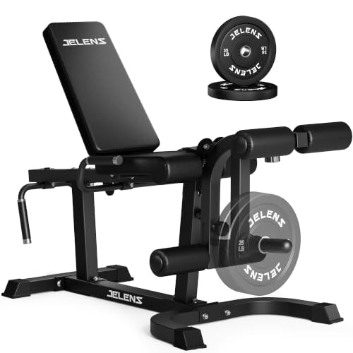 JELENS J10 Leg Extension and Curl Machine, Adjustable Leg Curl Machine for Home Gym, Seated Leg Extension and Lying Curl Machine for Lower Body Workouts - color: Black, size: 70LB Black Weight Package