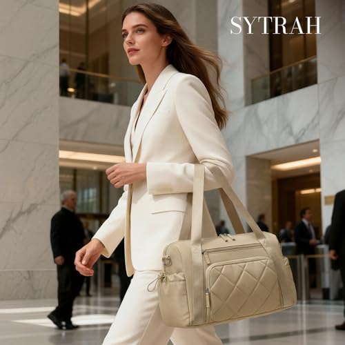 SYTRAH Gym Bag for Women, Duffle Sport Purse for Travel & Dance Khaki - color: Yellow(No shoe compartment)